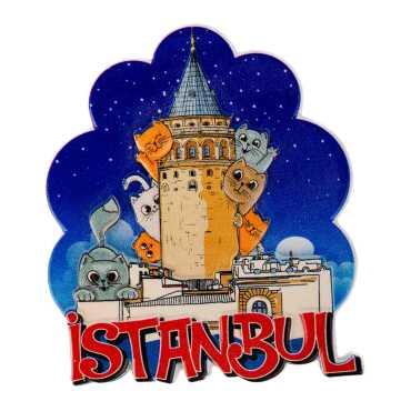Wholesale Myros Istanbul Themed Local Polyester Refrigerator Magnet - 5