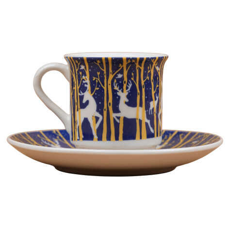 Wholesale Navy Blue Classic Deer Themed Coffee Cup - 2