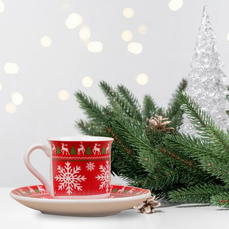 Wholesale Red Reindeer Snowflake Coffee Cup - 1