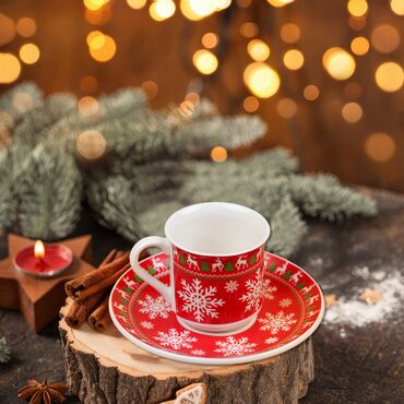 Wholesale Red Reindeer Snowflake Coffee Cup - 2