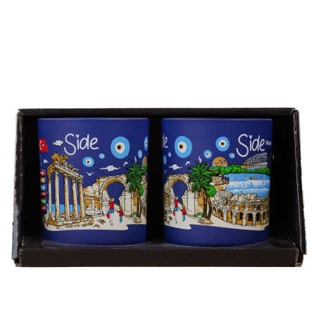 Wholesale Side Themed Glass Mug Set of 2 - 5