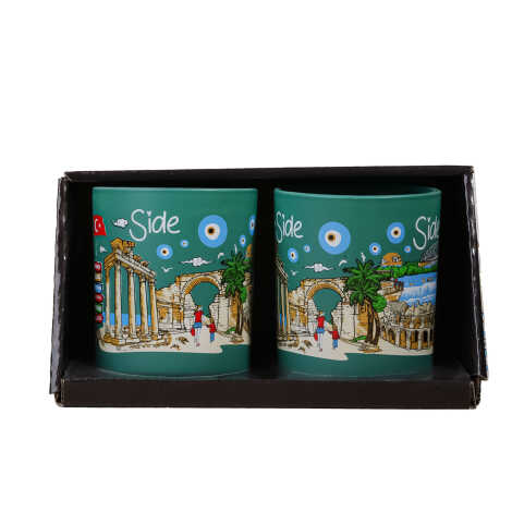 Wholesale Side Themed Glass Mug Set of 2 - 9