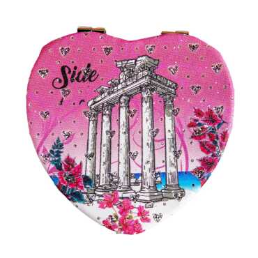 Wholesale Side Themed Myros Heart Compact Mirror - 1