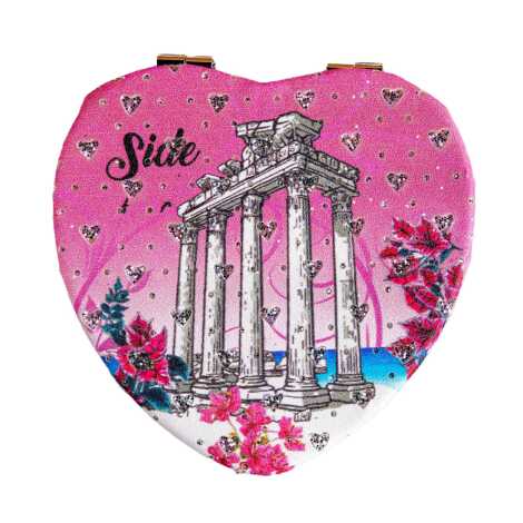 Wholesale Side Themed Myros Heart Compact Mirror - 1
