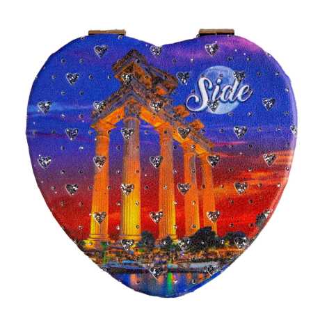 Wholesale Side Themed Myros Heart Compact Mirror - 6