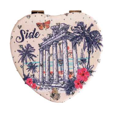 Wholesale Side Themed Myros Heart Compact Mirror - 7