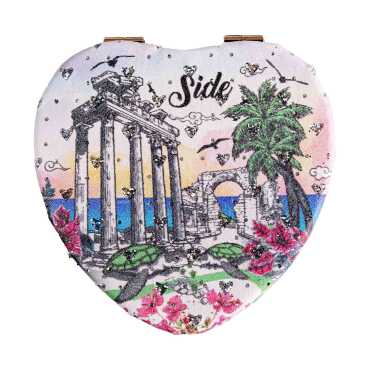 Wholesale Side Themed Myros Heart Compact Mirror - 8
