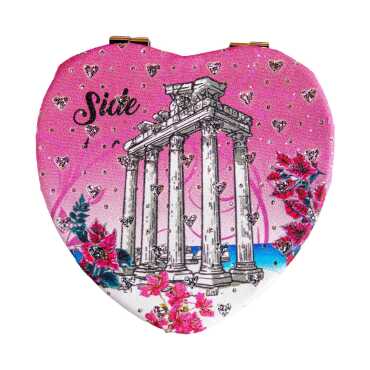 Wholesale Side Themed Myros Heart Compact Mirror - 4