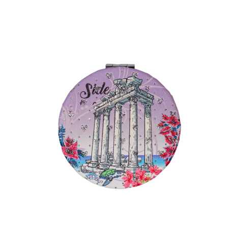 Wholesale Side Themed Myros Round Pocket Mirror - 4
