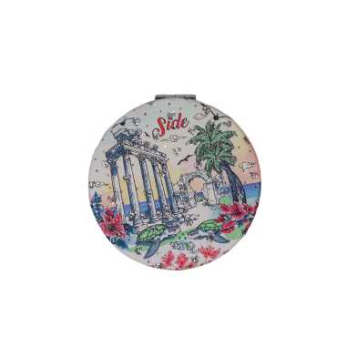 Wholesale Side Themed Myros Round Pocket Mirror - 2