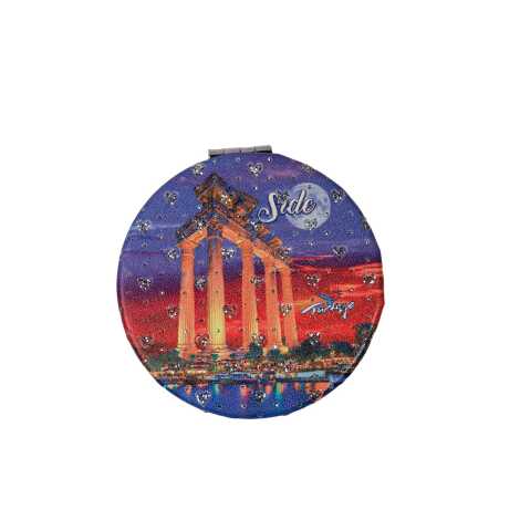 Wholesale Side Themed Myros Round Pocket Mirror - 5