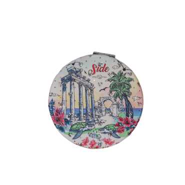 Wholesale Side Themed Myros Round Pocket Mirror - 6
