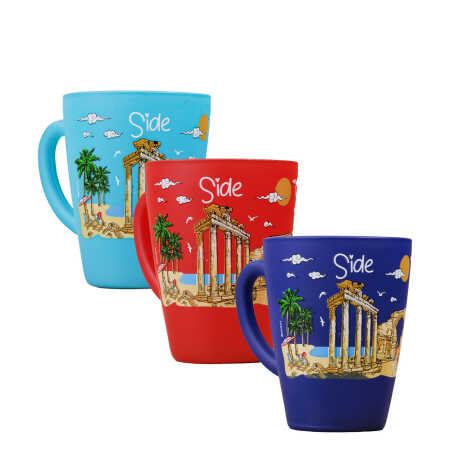Wholesale Side Themed Oval Glass Mug 27 Cl - 3