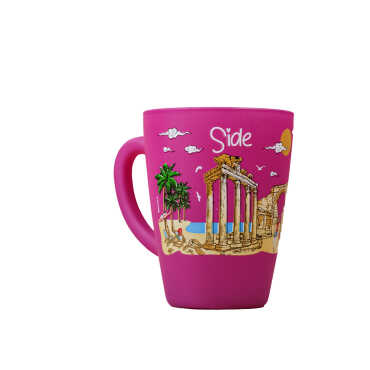 Wholesale Side Themed Oval Glass Mug 27 Cl - 7
