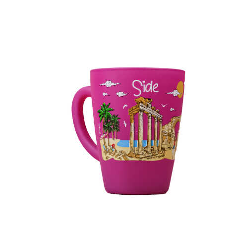Wholesale Side Themed Oval Glass Mug 27 Cl - 7