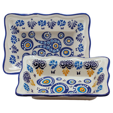 Wholesale Special Embossed Evil Eye Rectangle Snack Dish - 1