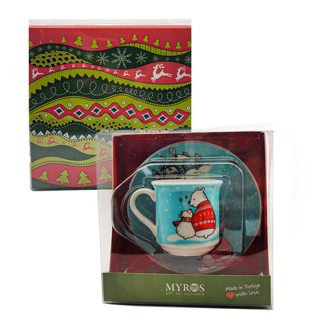 Wholesale Turquoise Polar Bear Coffee Cup Set - 1