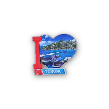 Wholesale Turunç Themed Myros UV Heart Shaped Refrigerator Magnet 86*62 mm - 1