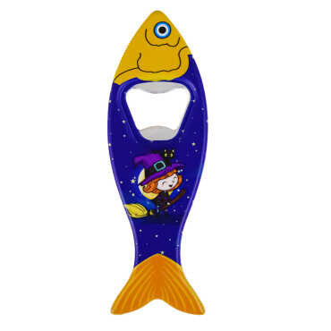 Witch Themed Myros Fish Bottle Opener Refrigerator Magnet 42x130 mm - Myros