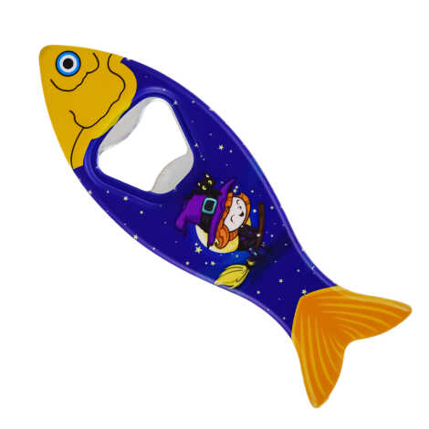 Witch Themed Myros Fish Bottle Opener Refrigerator Magnet 42x130 mm - 2