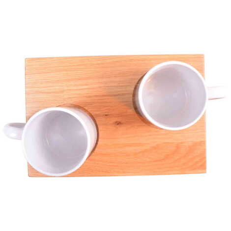 Wood Blank Double Mugs Serving Tray - 5
