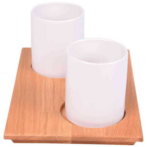 Wood Blank Double Mugs Serving Tray - 6