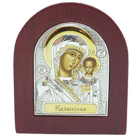 Wooden Base Silver Kazan Serigraphy Gold Icon 85X100