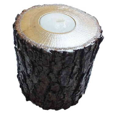 Wooden Candle Holder 10Cm - Thumbnail