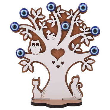 Myros - Wooden Customised Evil Eye Tree For Desktop 145x88 mm