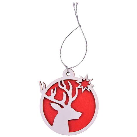 Wooden Deer Christmas Ornament