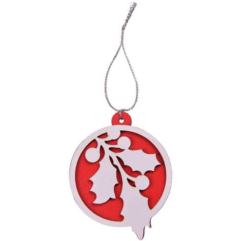 Wooden Mistletoe Christmas Ornament - 1