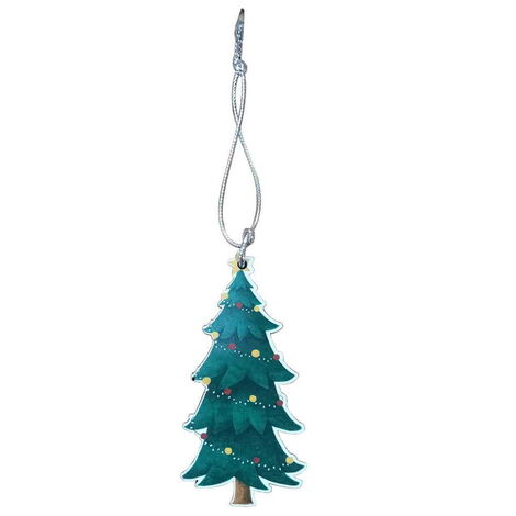 Wooden Pine Tree Christmas Ornament - 1