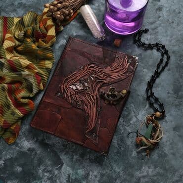 Bat Themed Large Leather Notebook