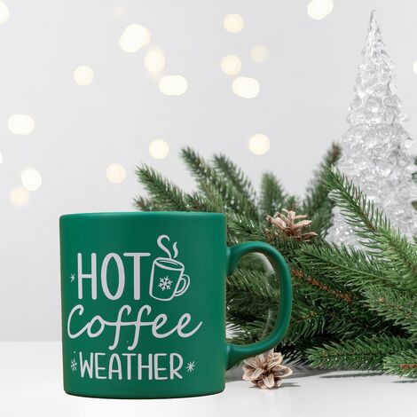 Toptan Yeşil Coffee Weather Seramik Kupa - 2