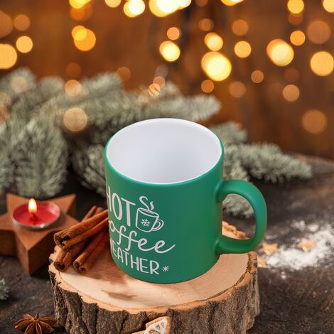 Toptan Yeşil Coffee Weather Seramik Kupa - 3
