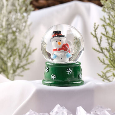 Green Snowman Snow Globe
