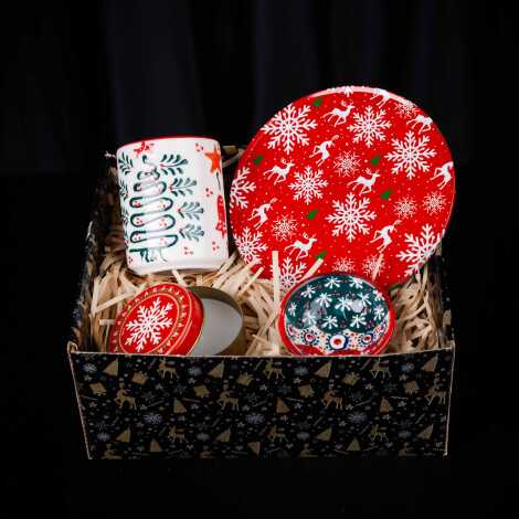 Yılbaşı Geleneksel Motifler Hediye Kutusu - 1