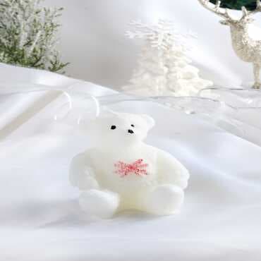 Teddy Bear Candle in New Year Outfit