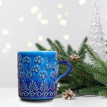 Toptan Yılbaşı Özel Çini Set-mavi - Standart - 3