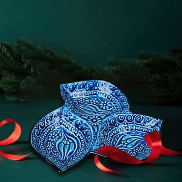 Toptan Yılbaşı Özel Çini Set-mavi - Standart - 6