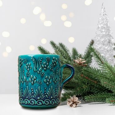 Wholesale Christmas Special Ceramic Set Turquoise - Standart - 3