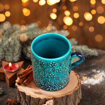 Wholesale Christmas Special Ceramic Set Turquoise - Standart - 4