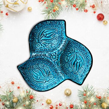 Wholesale Christmas Special Ceramic Set Turquoise - Standart - 5