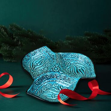 Wholesale Christmas Special Ceramic Set Turquoise - Standart - 6