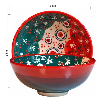 Yılbaşı temalı 2'li kutulu 8 cm kabartma kase - 2