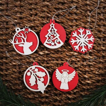 Christmas Themed Five Christmas Tree Ornament