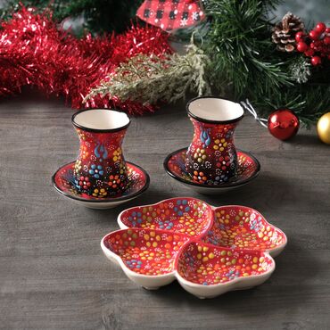 Myros - Yılbaşı Temalı Çini Çay & Çerez Seti