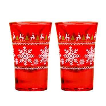Christmas Themed Painted Shot Glass Set of 2 - 5