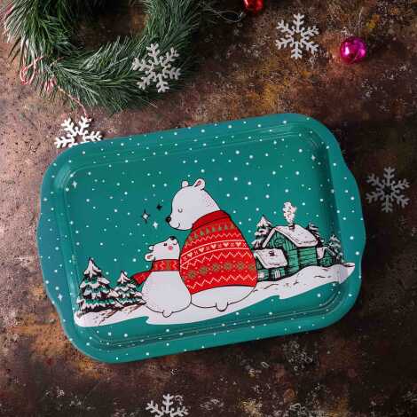 Yılbaşı Temalı Çift Yön Baskılı Tepsi 23*30 Cm - 7