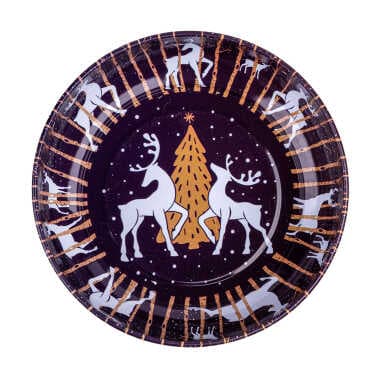 Christmas Themed Metal Bowl 115 mm
